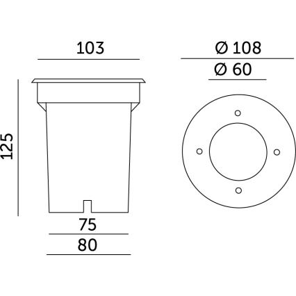 Χωνευτό φωτιστικό εξωτερικού χώρου ENTRADA2 1xGU10/50W/230V IP65
