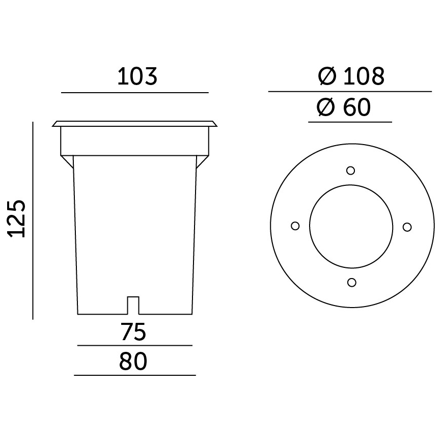 Χωνευτό φωτιστικό εξωτερικού χώρου ENTRADA2 1xGU10/50W/230V IP65