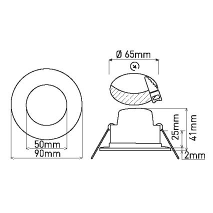 Χωνευτό Φωτιστικό μπάνιου LED BONO LED/7W/230V 4000K IP65 λευκό