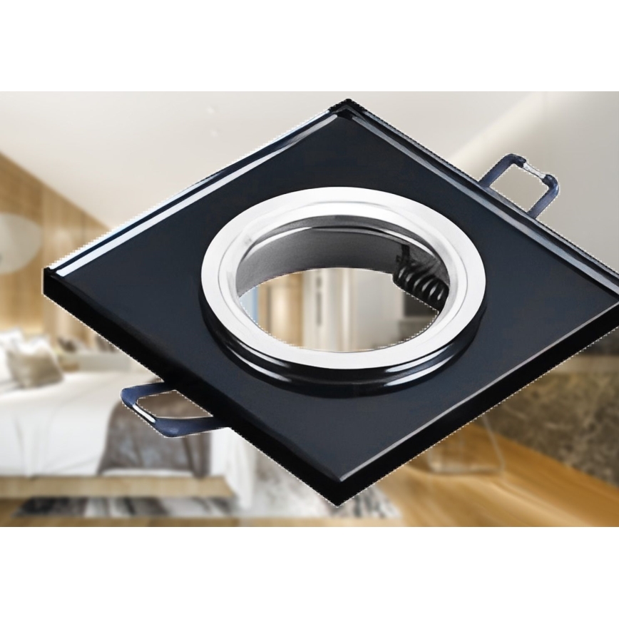 Χωνευτό φωτιστικό οροφής 1xGU10/MR16/10W/230V 9x9 cm μαύρο