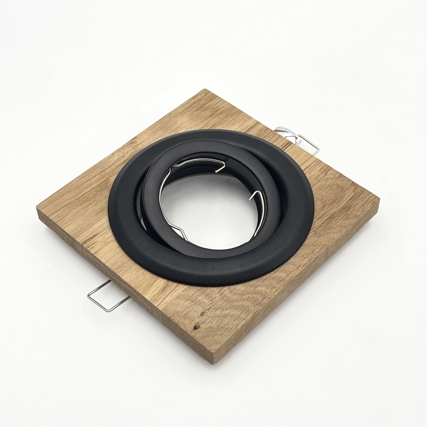 Χωνευτό φωτιστικό οροφής TOBBY 1xGU10/20W/230V 11,5x11,5 cm δρυς/μαύρο