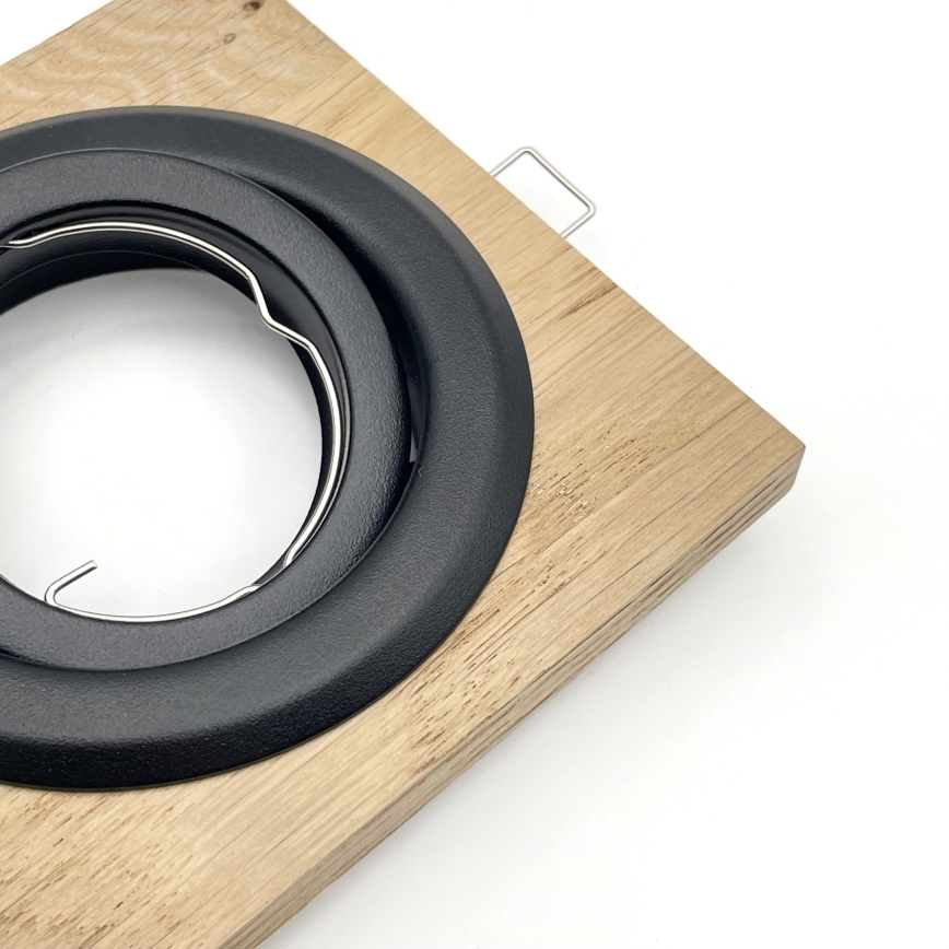 Χωνευτό φωτιστικό οροφής TOBBY 1xGU10/20W/230V 11,5x11,5 cm δρυς/μαύρο