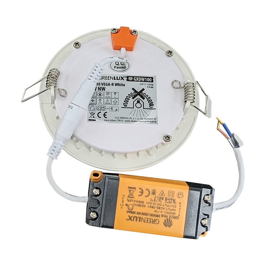 Χωνευτό φωτιστικό οροφής μπάνιου  LED VEGA LED/6W/230V 3800K διάμετρος 11,8 cm IP44