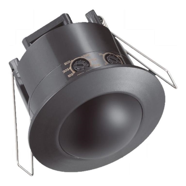 Χωνευτός αισθητήρας κίνησης PIR 360° 500W/230V μαύρο