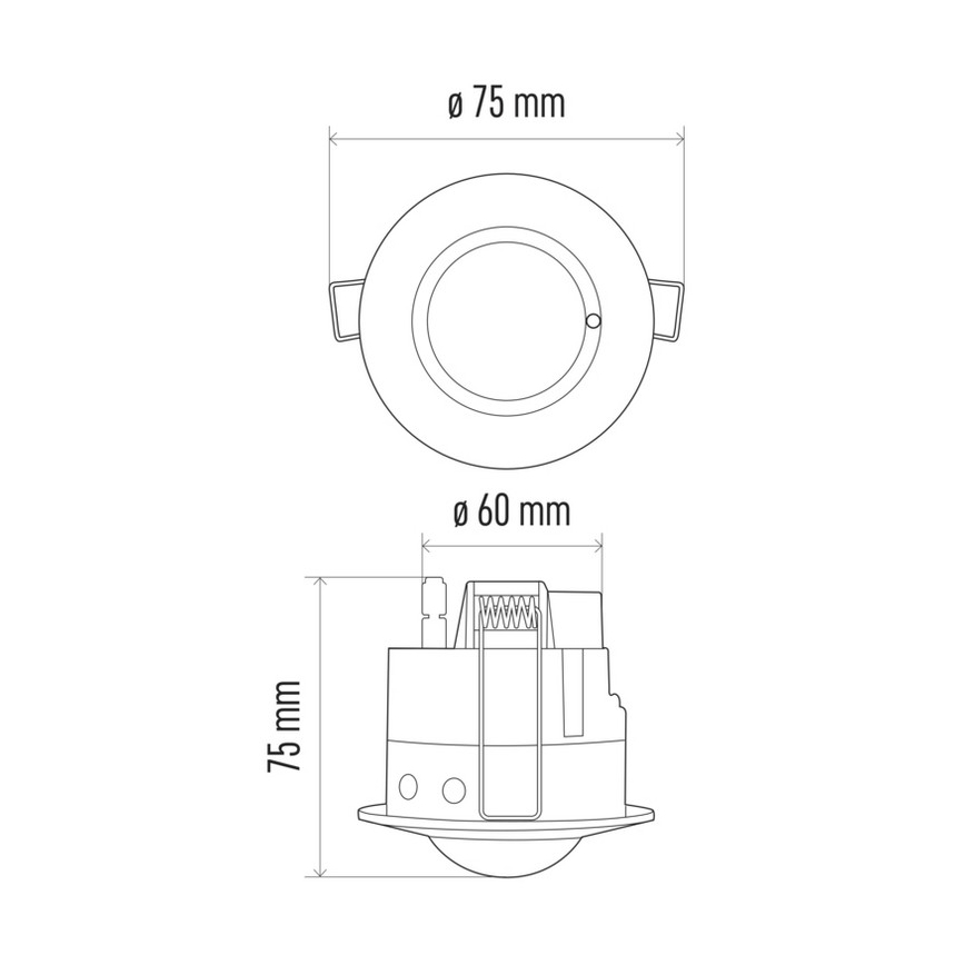 Χωνευτός αισθητήρας κίνησης μικροκυμάτων MW B 360° 1200W/230V λευκό