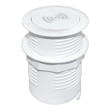 Χωνευτός ασύρματος φορτιστής + USB A+C λευκό