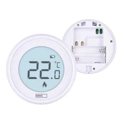Χειροκίνητος θερμοστάτης δωματίου 230V/6A 2xAA λευκό