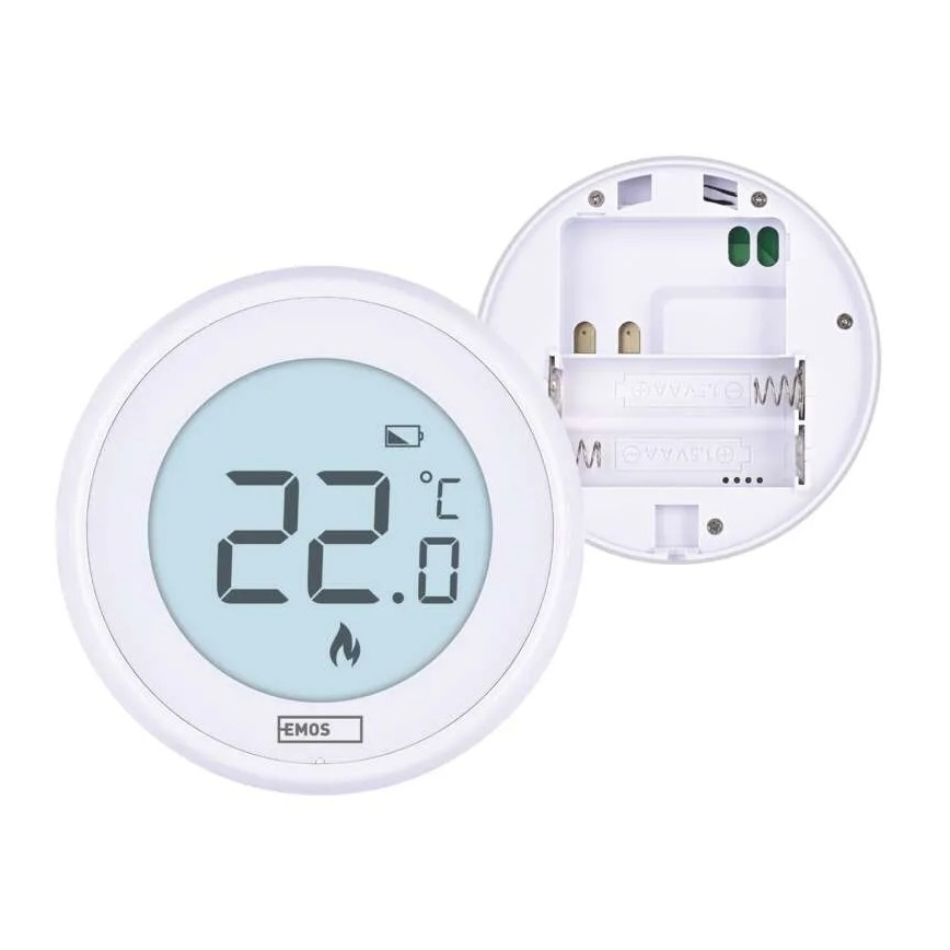 Χειροκίνητος θερμοστάτης δωματίου 230V/6A 2xAA λευκό