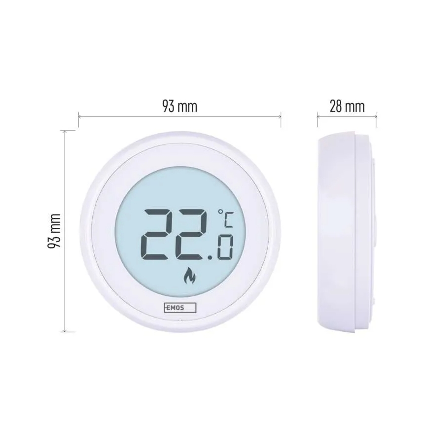 Χειροκίνητος θερμοστάτης δωματίου 230V/6A 2xAA λευκό