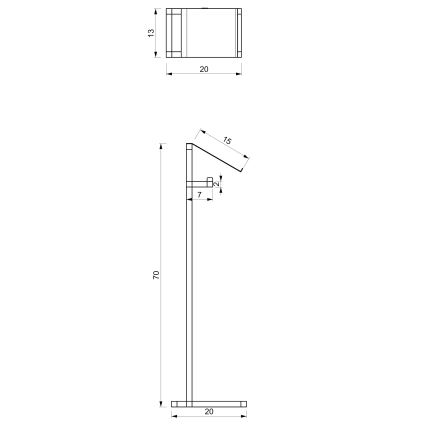 Χαρτοθήκη μπάνιου 71x20 cm μαύρο