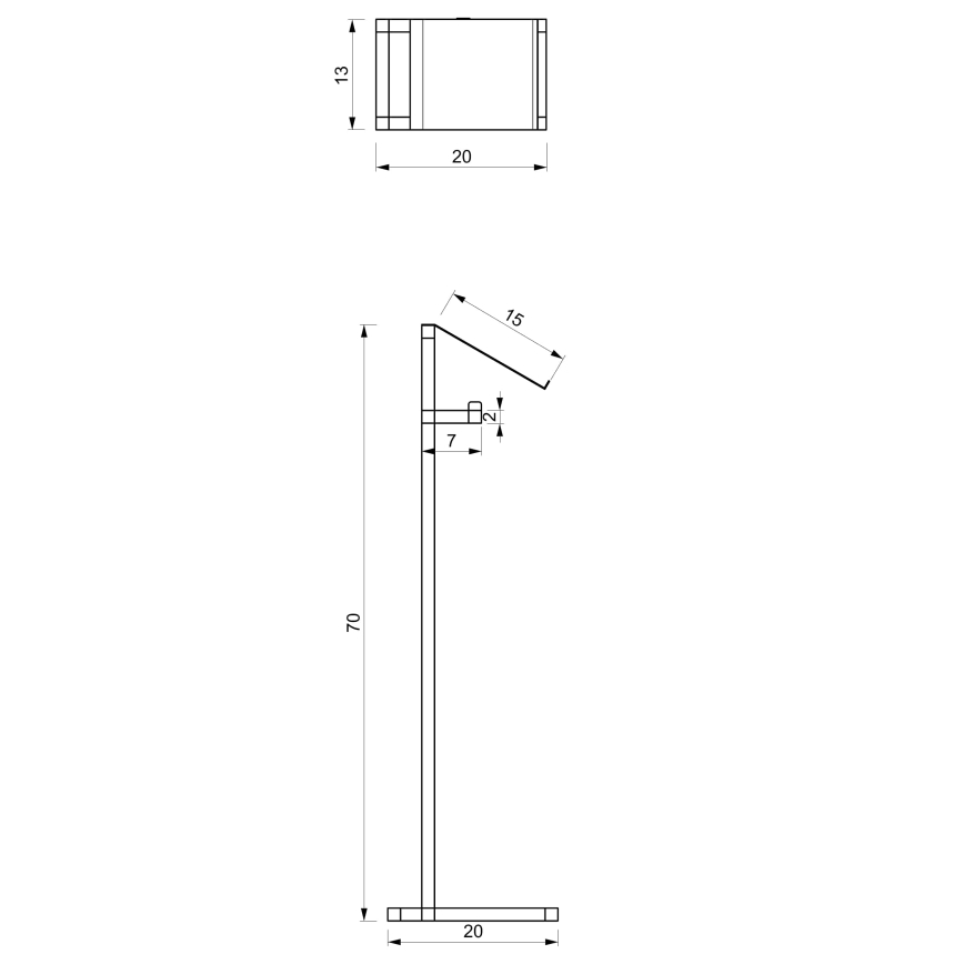 Χαρτοθήκη μπάνιου 71x20 cm μαύρο