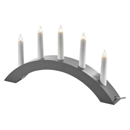 Χριστουγεννιάτικο κηροπήγιο 5xE10/15W/230V γκρι