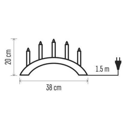 Χριστουγεννιάτικο κηροπήγιο 5xE10/15W/230V γκρι
