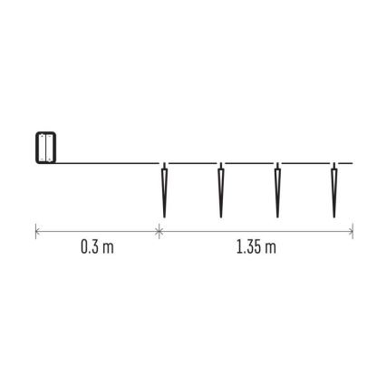 Χριστουγεννιάτικα λαμπάκια LED 10xLED/2xAA 1,65m