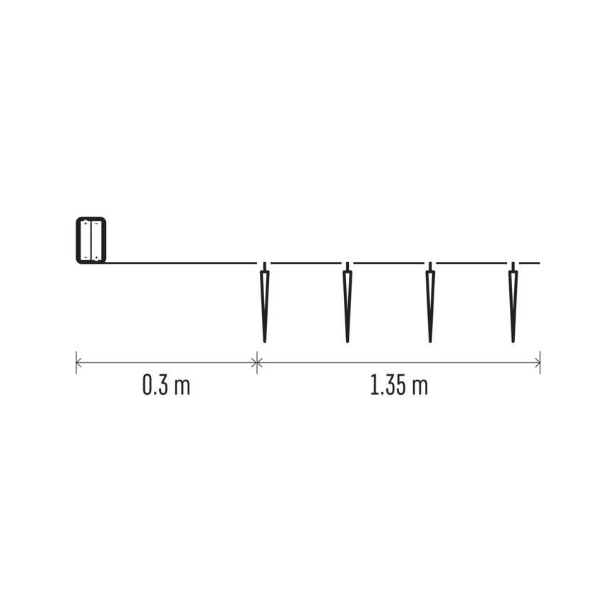 Χριστουγεννιάτικα λαμπάκια LED 10xLED/2xAA 1,65m