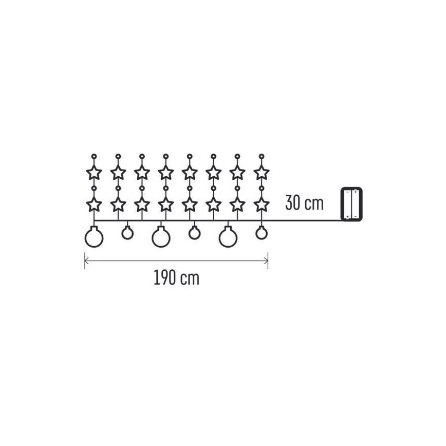 Χριστουγεννιάτικα λαμπάκια LED 20xLED/2xAA 2,2 m θερμό λευκό