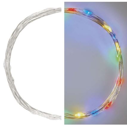Χριστουγεννιάτικα λαμπάκια LED 20xLED/2xAA 2,4m πολύχρωμα