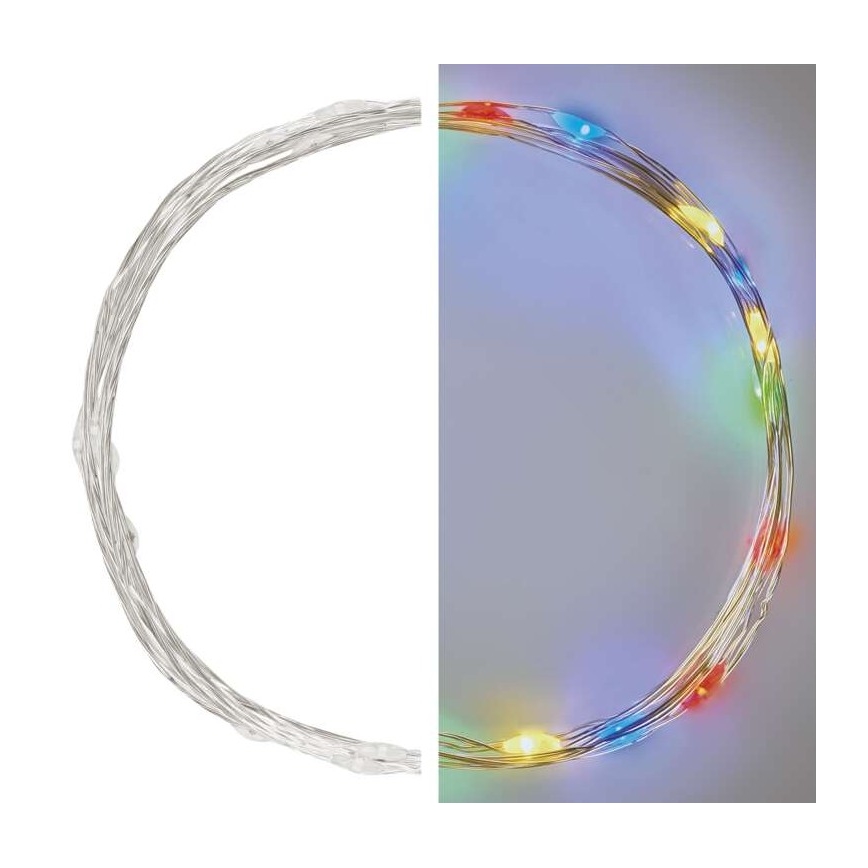 Χριστουγεννιάτικα λαμπάκια LED 20xLED/2xAA 2,4m πολύχρωμα