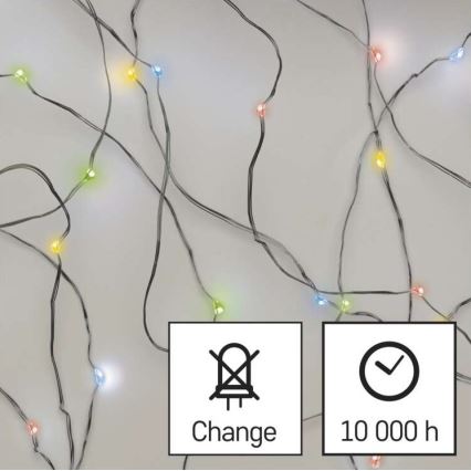 Χριστουγεννιάτικα λαμπάκια LED 20xLED/2xAA 2,4m πολύχρωμα