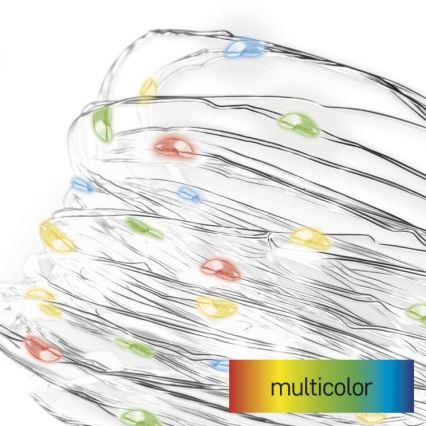 Χριστουγεννιάτικα λαμπάκια LED 20xLED/2xAA 2,4m πολύχρωμα