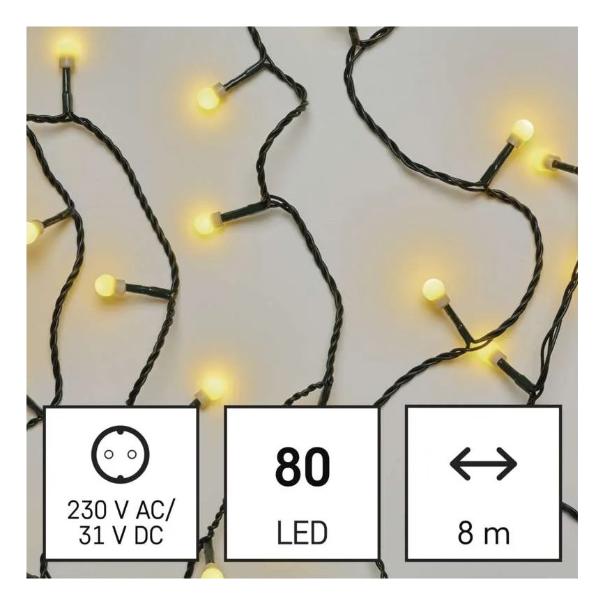 Χριστουγεννιάτικα λαμπάκια LED 80xLED/13m IP44 ζεστό λευκό