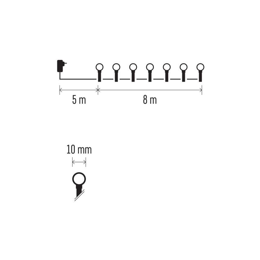 Χριστουγεννιάτικα λαμπάκια LED 80xLED/13m IP44 ζεστό λευκό
