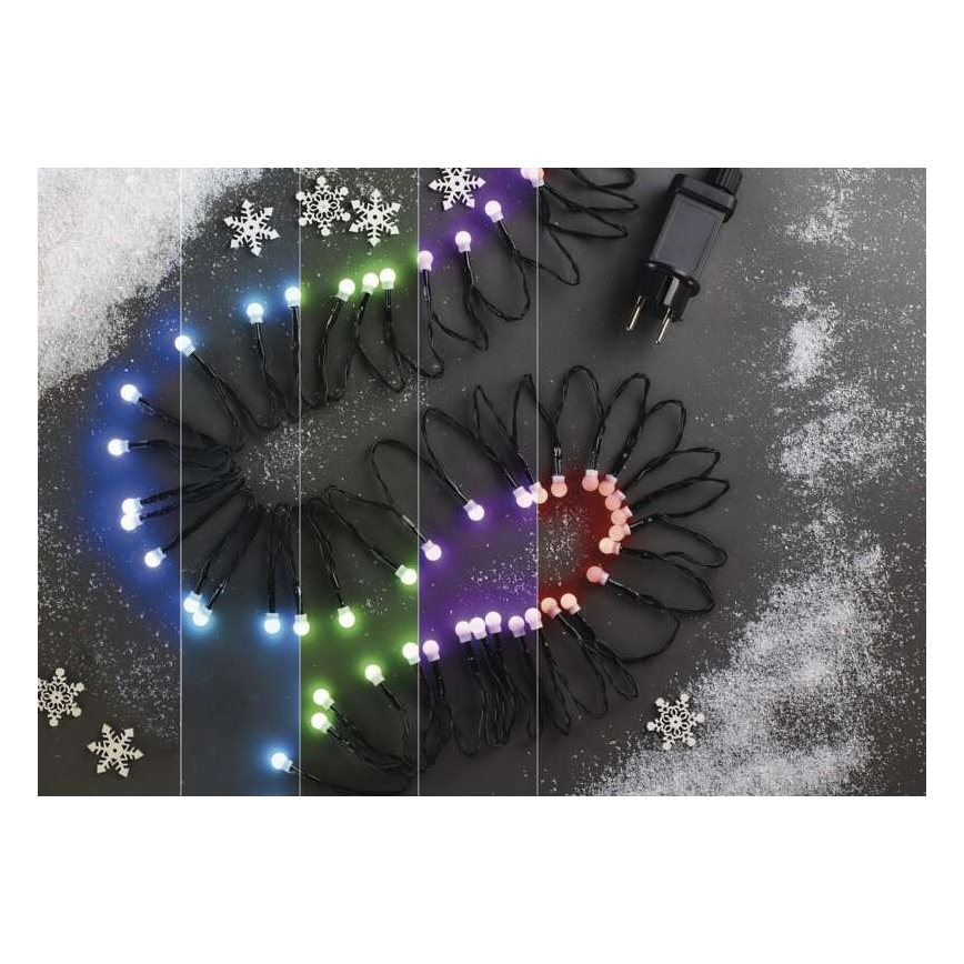 Χριστουγεννιάτικα λαμπάκια LED RGB εξωτερικού χώρου 96xLED/64 λειτουργίες 15m IP44 + τηλεχειριστήριο