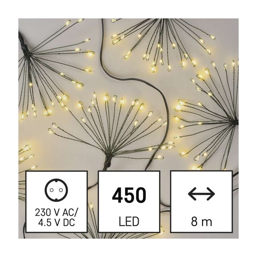 Χριστουγεννιάτικα φωτάκια LED Σειρά 450xLED/11m ζεστό λευκό
