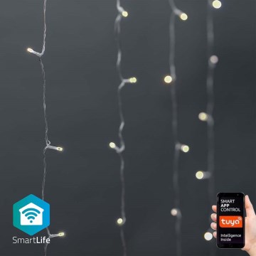 Χριστουγεννιάτικη κουρτίνα LED 200xLED / 11 λειτουργίες, 6 m, IP65, Wi‑Fi Tuya, από θερμό έως ψυχρό λευκό