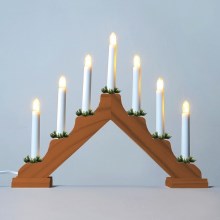 Χριστουγεννιάτικο κηροπήγιο FILAMENT 7xE10/0,2W/230V ξύλο