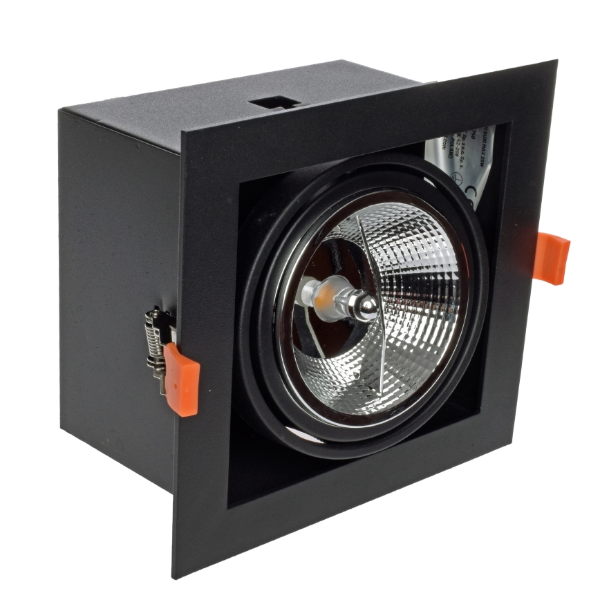 Χωνευτό φως PLAZA AR111 1xGU10/12W/230V μαύρο
