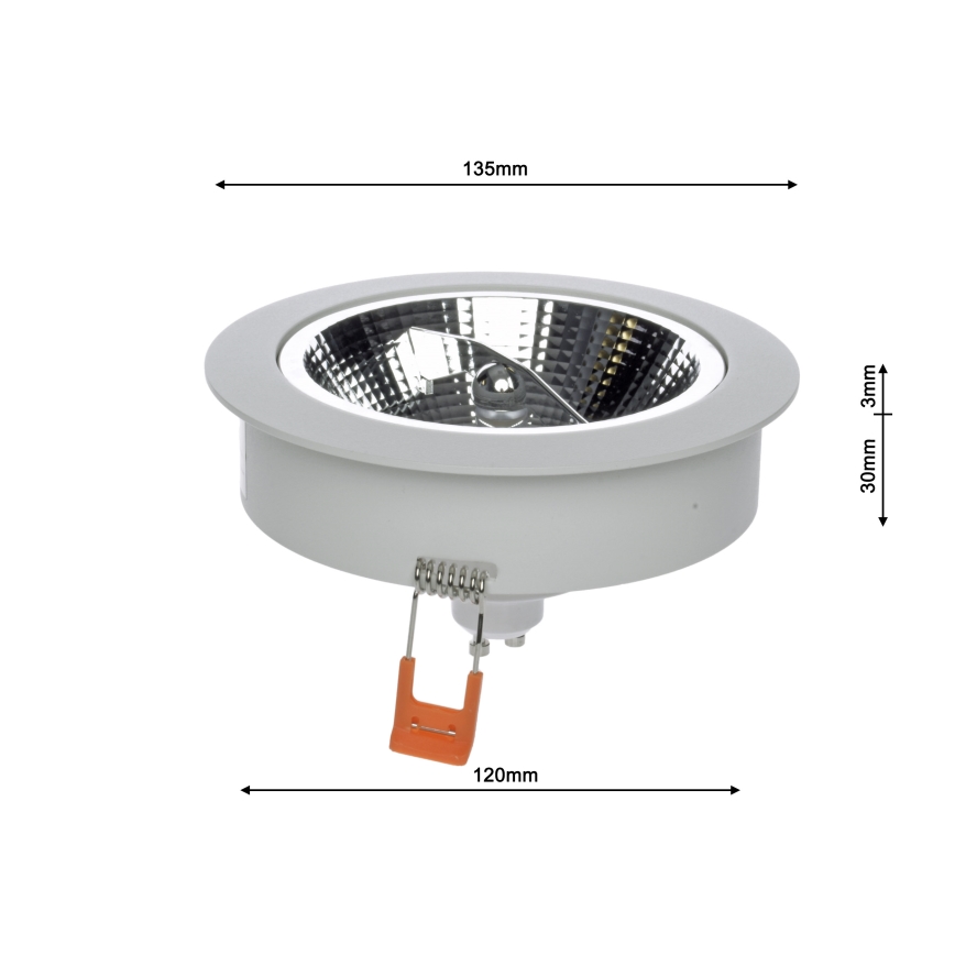 Χωνευτό φως REDONDO 1xAR111 - GU10/25W/230V