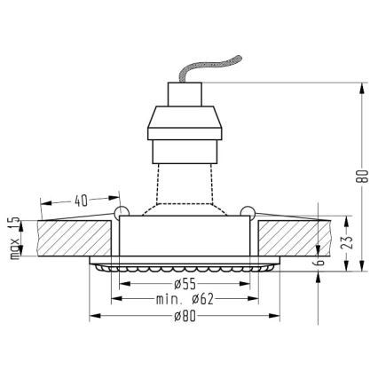 Χωνευτό φως SOC 1xGU10/50W/230V