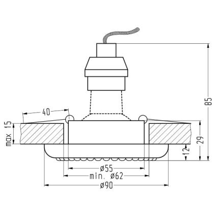 Χωνευτό φως SOC 1xGU10/50W/230V