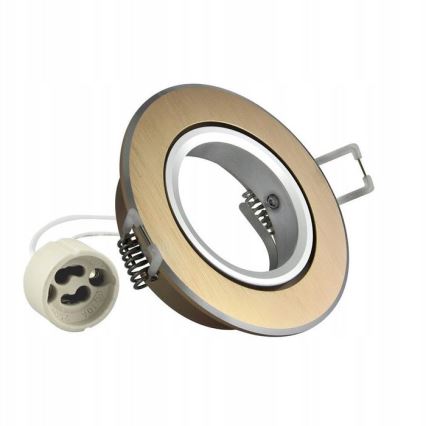 Χωνευτό φωτιστικό EAST OPAL 1xGU10/8W/230V διάμετρος 8,5 cm χρυσαφί