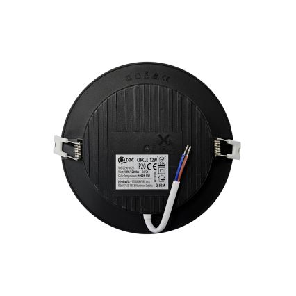 Χωνευτό Φωτιστικό LED CIRCLE LED/12W/230V 4000K διάμετρος 17 cm μαύρο