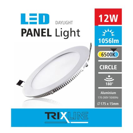 Χωνευτό Φωτιστικό LED CIRCLE LED/12W/230V 6500K διάμετρος 17,5 cm λευκό