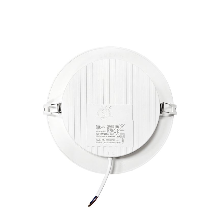 Χωνευτό Φωτιστικό LED CIRCLE LED/18W/230V 4000K διάμετρος 22 cm λευκό
