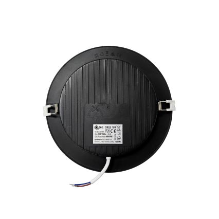 Χωνευτό Φωτιστικό LED CIRCLE LED/18W/230V 4000K διάμετρος 22 cm μαύρο