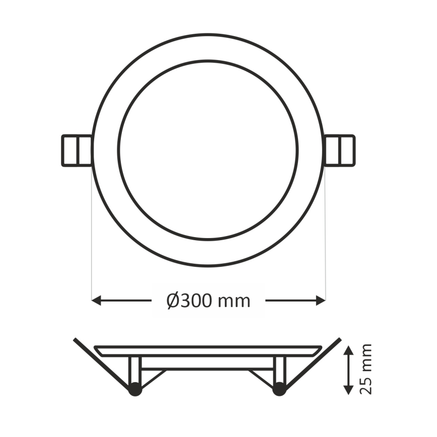 Χωνευτό Φωτιστικό LED CIRCLE LED/24W/230V 6500K διάμετρος 30 cm λευκό
