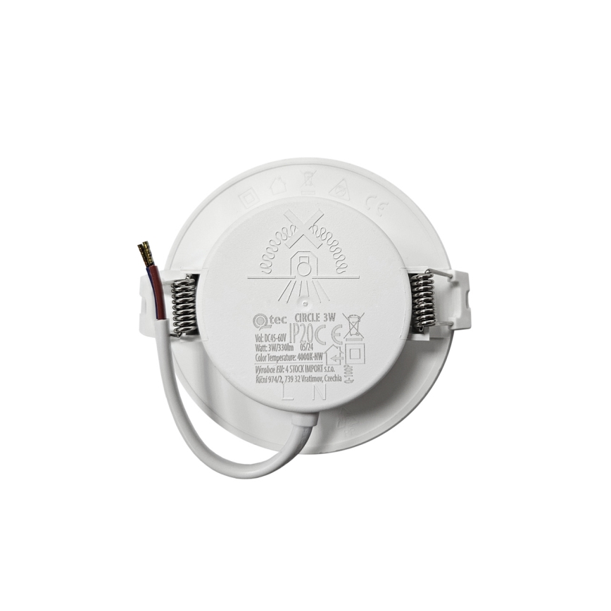 Χωνευτό Φωτιστικό LED CIRCLE LED/3W/230V 4000K διάμετρος 9 cm λευκό
