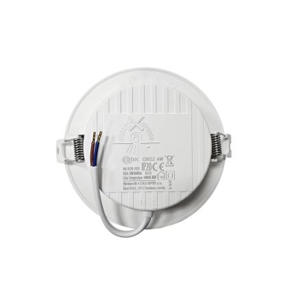 Χωνευτό Φωτιστικό LED CIRCLE LED/6W/230V 4000K διάμετρος 12 cm λευκό