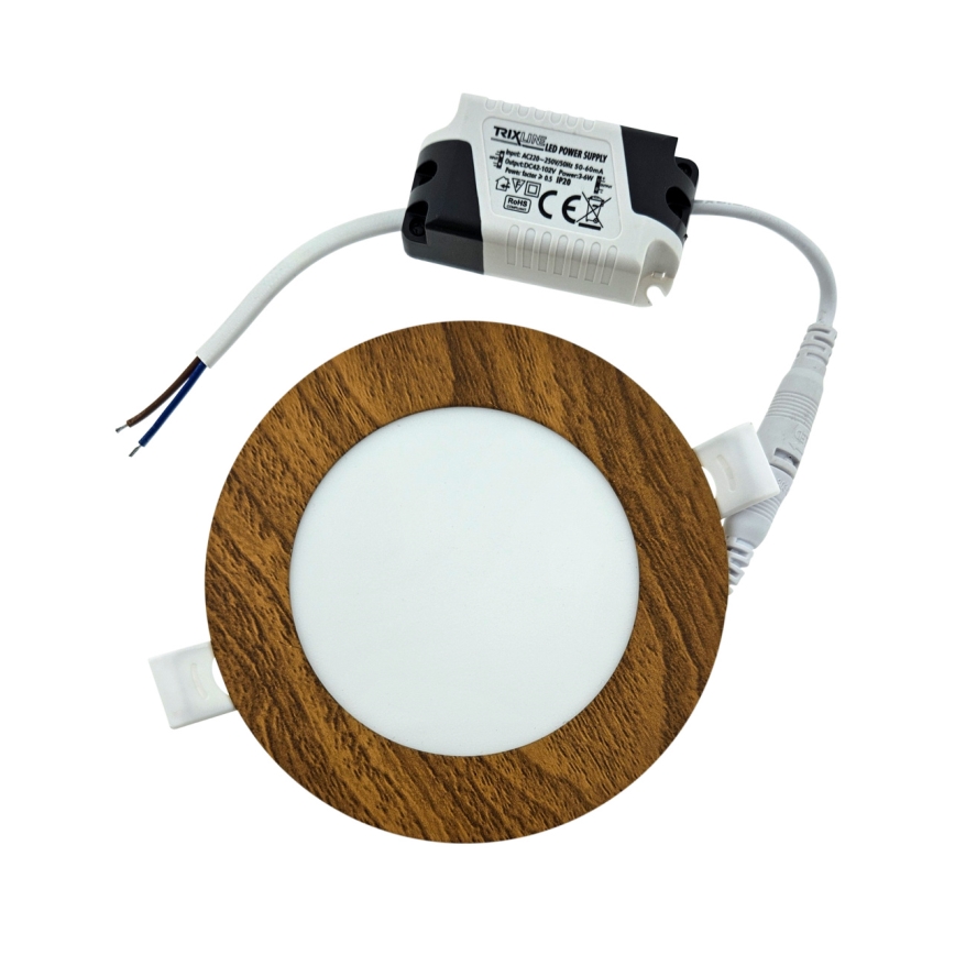 Χωνευτό Φωτιστικό LED CIRCLE LED/6W/230V 4200K διάμετρος 11,8 cm καφέ