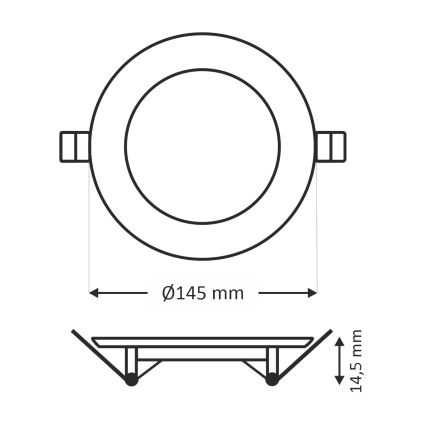 Χωνευτό Φωτιστικό LED CIRCLE LED/9W/230V 6500K διάμετρος 14,5 cm λευκό