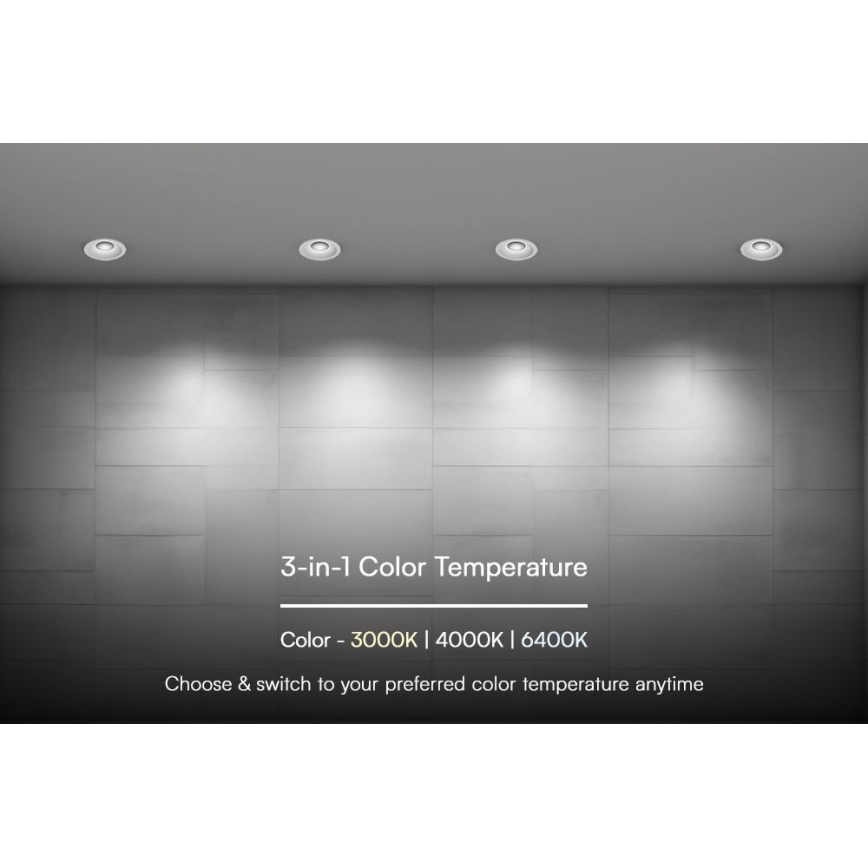 Χωνευτό Φωτιστικό LED LED/12W/230V 3000/4000/6400K ø 8,6 cm λευκό
