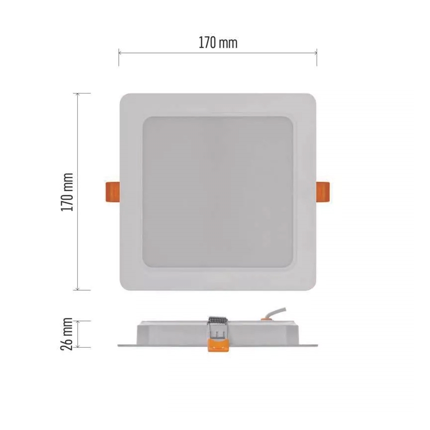 Χωνευτό Φωτιστικό LED LED/18W/230V 17x17 cm λευκό