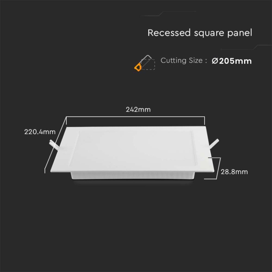 Χωνευτό Φωτιστικό LED LED/18W/230V 22x22 cm 3000K λευκό