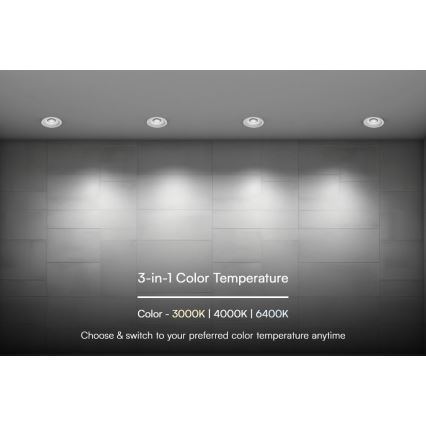 Χωνευτό Φωτιστικό LED LED/18W/230V 3000/4000/6400K διάμετρος 10,6 cm λευκό