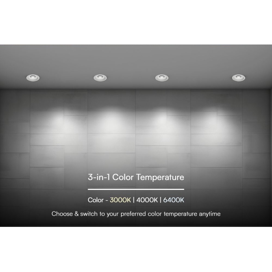 Χωνευτό Φωτιστικό LED LED/18W/230V 3000/4000/6400K διάμετρος 10,6 cm λευκό