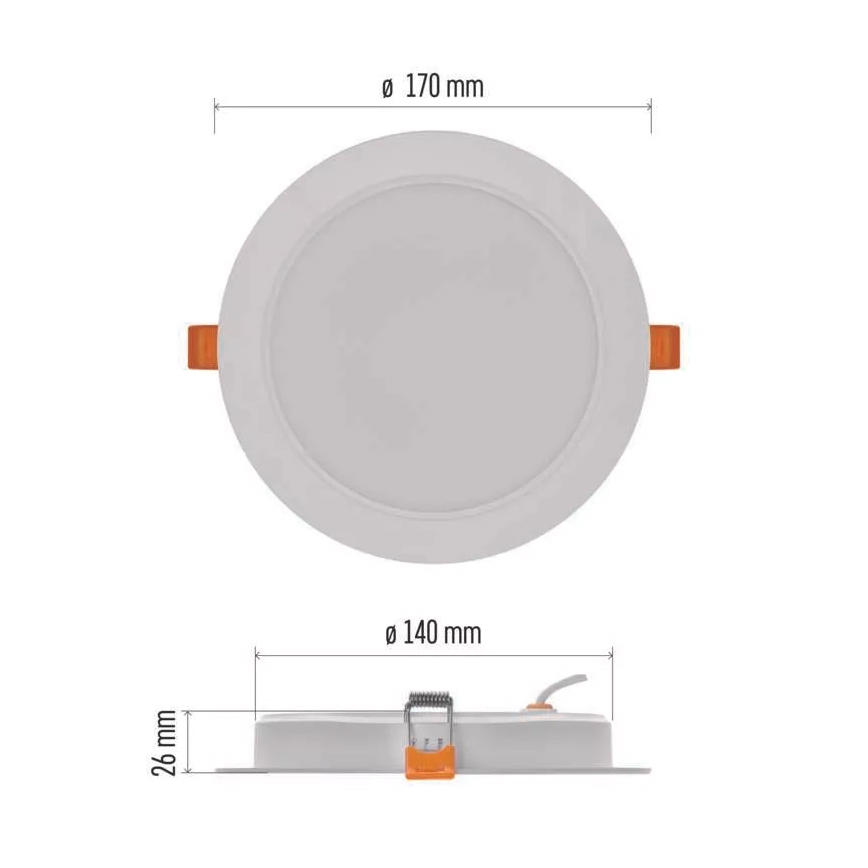 Χωνευτό Φωτιστικό LED LED/18W/230V διάμετρος 17 cm λευκό